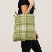 Aardse Plaid | Salie & Crème Tote Bag (Dichtbij)