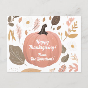  aardse pompoen bladeren Thanksgiving Briefkaart
