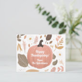  aardse pompoen bladeren Thanksgiving Briefkaart (Staand voorkant)