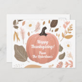  aardse pompoen bladeren Thanksgiving Briefkaart (Voorkant / Achterkant)