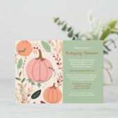  aardse pompoen bladeren Thanksgiving feest Kaart (Staand voorkant)