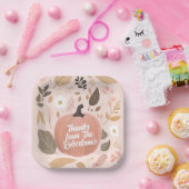 aardse pompoen bladeren Thanksgiving feest Papieren Bordje (Feest)