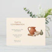 Aardse pottenbakkerij workshop uitnodiging (Staand voorkant)