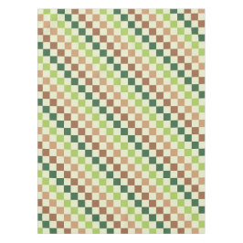 Aardse regenboog diagonaal dambord patroon tafelkleed