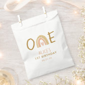 Aardse Regenboog Meisje 1e Verjaardag Bedankzakje (Geknipt)