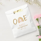 Aardse Regenboog Meisje 1e Verjaardag Bedankzakje (Gezegeld)