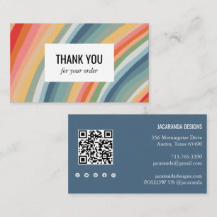 Aardse regenboog strepen dank u QR Social Media Visitekaartje