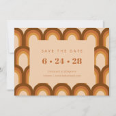 Aardse Retro 70s Geometrische Groovy Fall Wedding Save The Date (Voorkant)