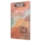 Aardse Retro Abstract Golfpatroon Klembord (Links)