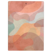 Aardse Retro Abstract Golfpatroon Klembord (Achterkant)
