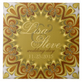 Aardse Retro Boheemse bruiloft Keepsake keramiek Tegeltje (Voorkant)