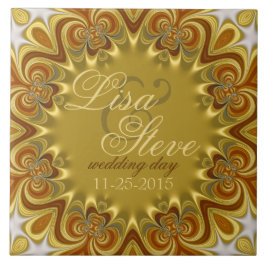 Aardse Retro Boheemse bruiloft Keepsake keramiek Tegeltje