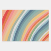 Aardse Retro Bold Wavy Stripe Kleurrijke Moderne G Inpakpapier Vel (Voorkant 3)