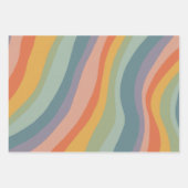 Aardse Retro Bold Wavy Stripe Kleurrijke Moderne G Inpakpapier Vel (Voorkant 2)