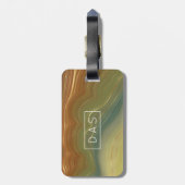 Aardse retro strata |  Neutral Agaat Custom Bagagelabel (Achterkant verticaal)