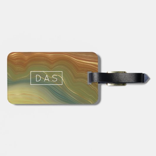 Aardse retro strata |  Neutral Agaat Custom Bagagelabel (Achterkant horizontaal)