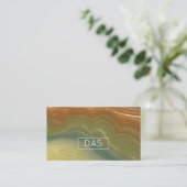 Aardse retro strata |  Neutral Agaat Custom Visitekaartje (Staand voorkant)