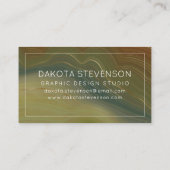 Aardse retro strata |  Neutral Agaat Custom Visitekaartje (Achterkant)