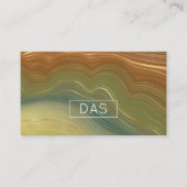 Aardse retro strata |  Neutral Agaat Custom Visitekaartje (Voorkant)