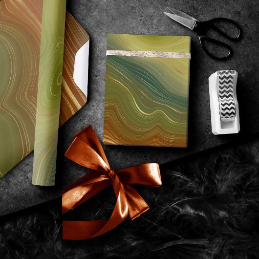 Aardse retro strata |  Neutral Toon Agaat Cadeaupapier