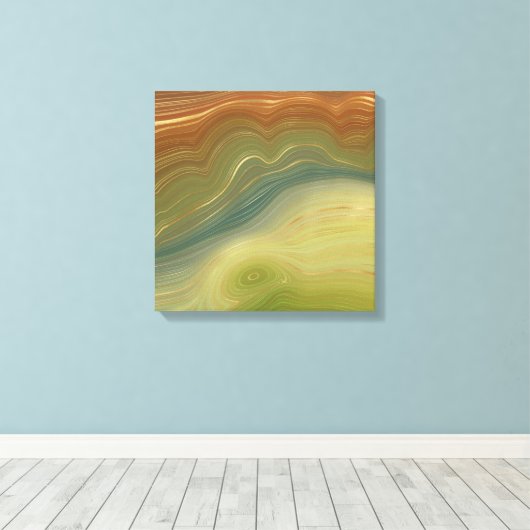 Aardse retro strata |  Neutral Toon Agaat Canvas Afdruk (Insitu (Houten vloer))