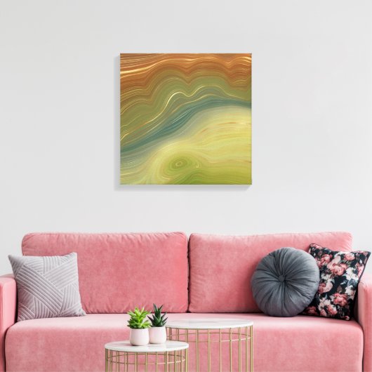 Aardse retro strata |  Neutral Toon Agaat Canvas Afdruk (Insitu (Woonkamer))