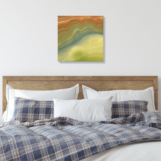 Aardse retro strata |  Neutral Toon Agaat Canvas Afdruk (Insitu (Slaapkamer))