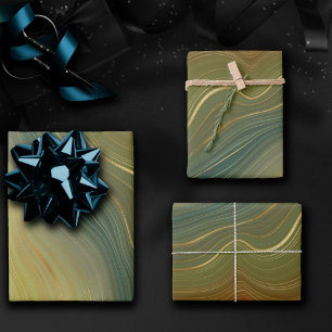 Aardse retro strata    Neutral Toon Agaat Inpakpapier Vel