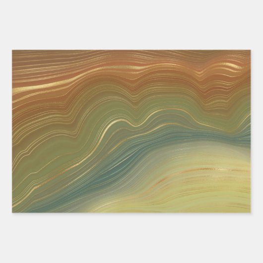 Aardse retro strata |  Neutral Toon Agaat Inpakpapier Vel (Voorkant 2)