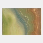 Aardse retro strata |  Neutral Toon Agaat Inpakpapier Vel (Voorkant)