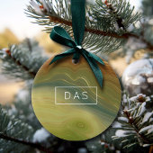 Aardse retro strata |  Neutral Toon Agaat Keramisch Ornament