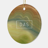 Aardse retro strata | Neutral Toon Agaat Keramisch Ornament (Links)