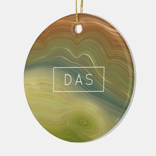 Aardse retro strata |  Neutral Toon Agaat Keramisch Ornament (Links)