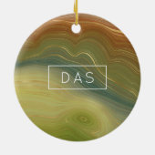 Aardse retro strata | Neutral Toon Agaat Keramisch Ornament (Achterkant)