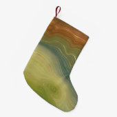 Aardse retro strata |  Neutral Toon Agaat Kleine Kerstsok (Voorkant (Hangend))