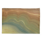 Aardse retro strata | Neutral Toon Agaat Kussensloop (Achterkant)