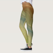 Aardse retro strata |  Neutral Toon Agaat Leggings (Links)