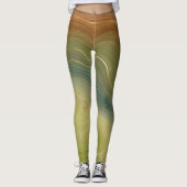 Aardse retro strata |  Neutral Toon Agaat Leggings (Voorkant)