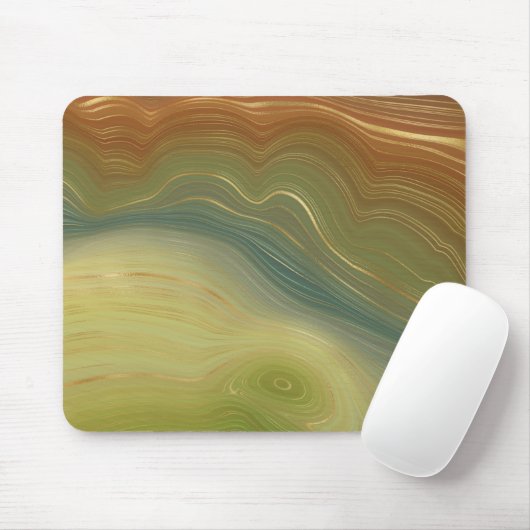 Aardse retro strata |  Neutral Toon Agaat Muismat (Met muis)