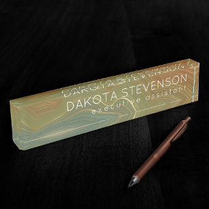 Aardse retro strata    Neutral Toon Agaat Naambordje