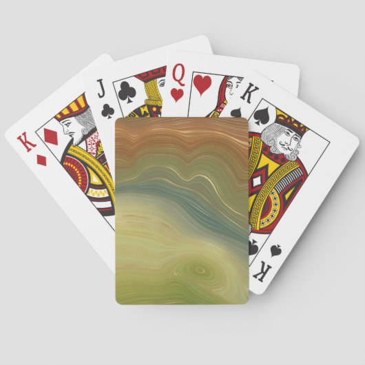 Aardse retro strata |  Neutral Toon Agaat Pokerkaarten (Achterkant)
