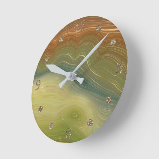 Aardse retro strata |  Neutral Toon Agaat Ronde Klok (Hoek)