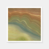 Aardse retro strata |  Neutral Toon Agaat Servet (Voorkant)