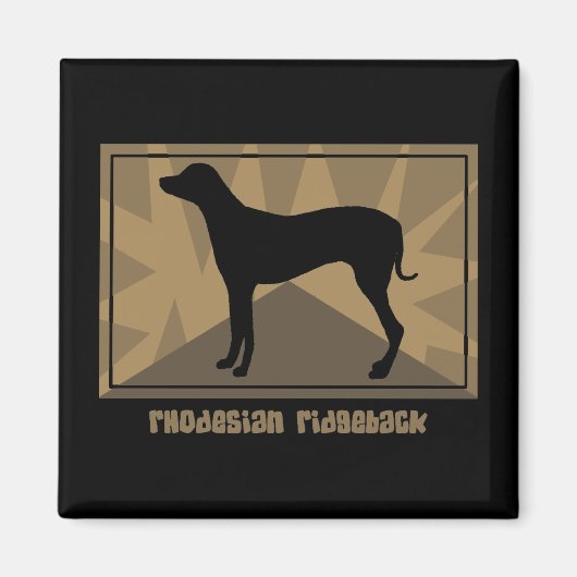Aardse Rhodesian Ridgeback Magnet (Voorkant)