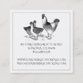 Aardse rustieke kip pluimvee Boerderij Vierkante Visitekaartje (Achterkant)