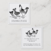 Aardse rustieke kip pluimvee Boerderij Vierkante Visitekaartje (Voorkant / Achterkant)