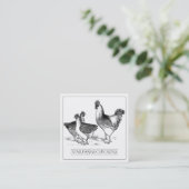Aardse rustieke kip pluimvee Boerderij Vierkante Visitekaartje (Staand voorkant)