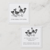 Aardse rustieke kip pluimvee Boerderij Vierkante Visitekaartje (Voorkant / Achterkant)