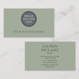 Aardse Saliegroene Organische Moderne Minimalistis Visitekaartje