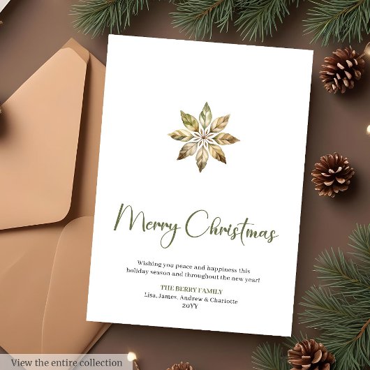 Aardse Script Lettertype Vakantie Kerst Groetkaart Feestdagenkaart